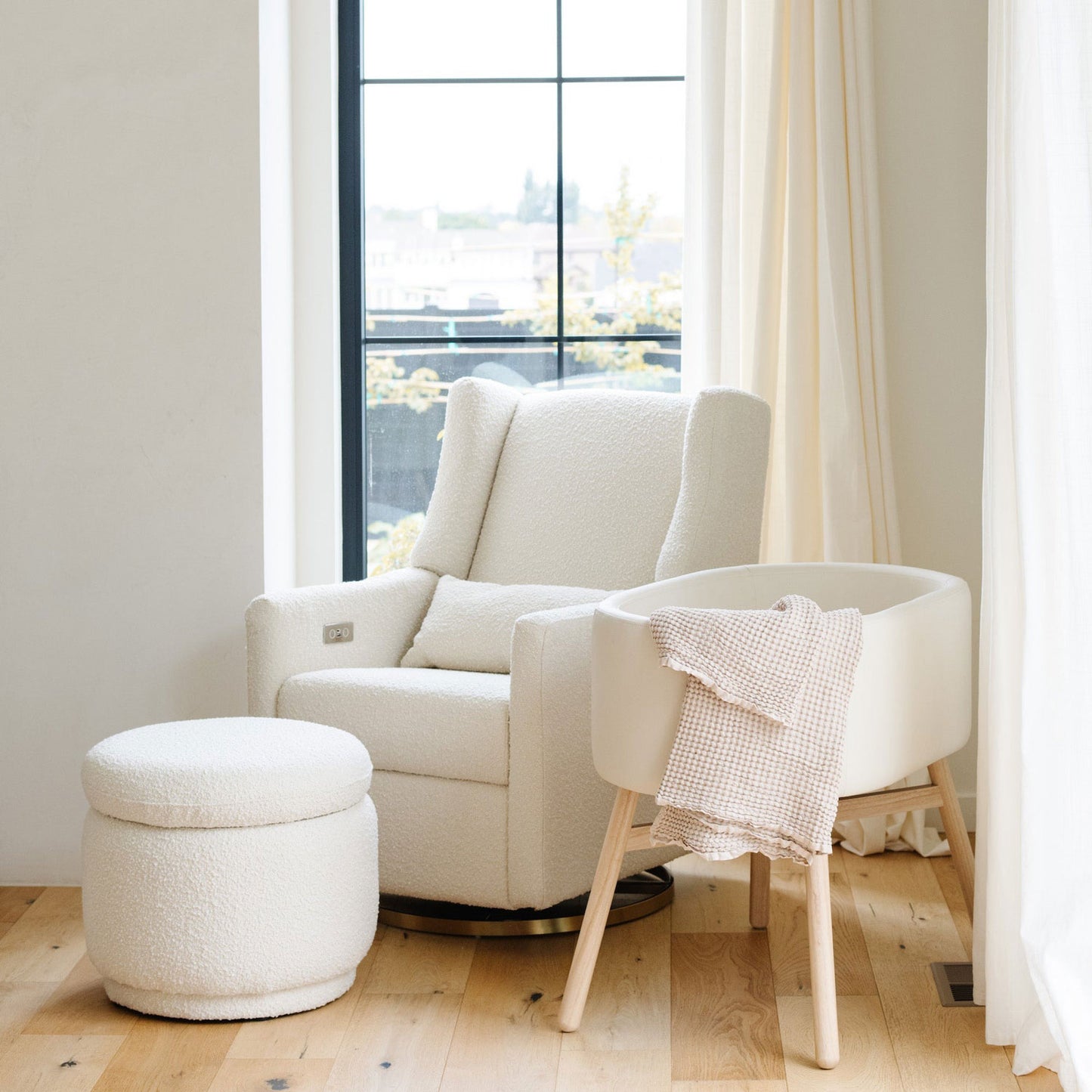 Babyletto x GATHRE Capsule Bassinet - Ivory in nursery