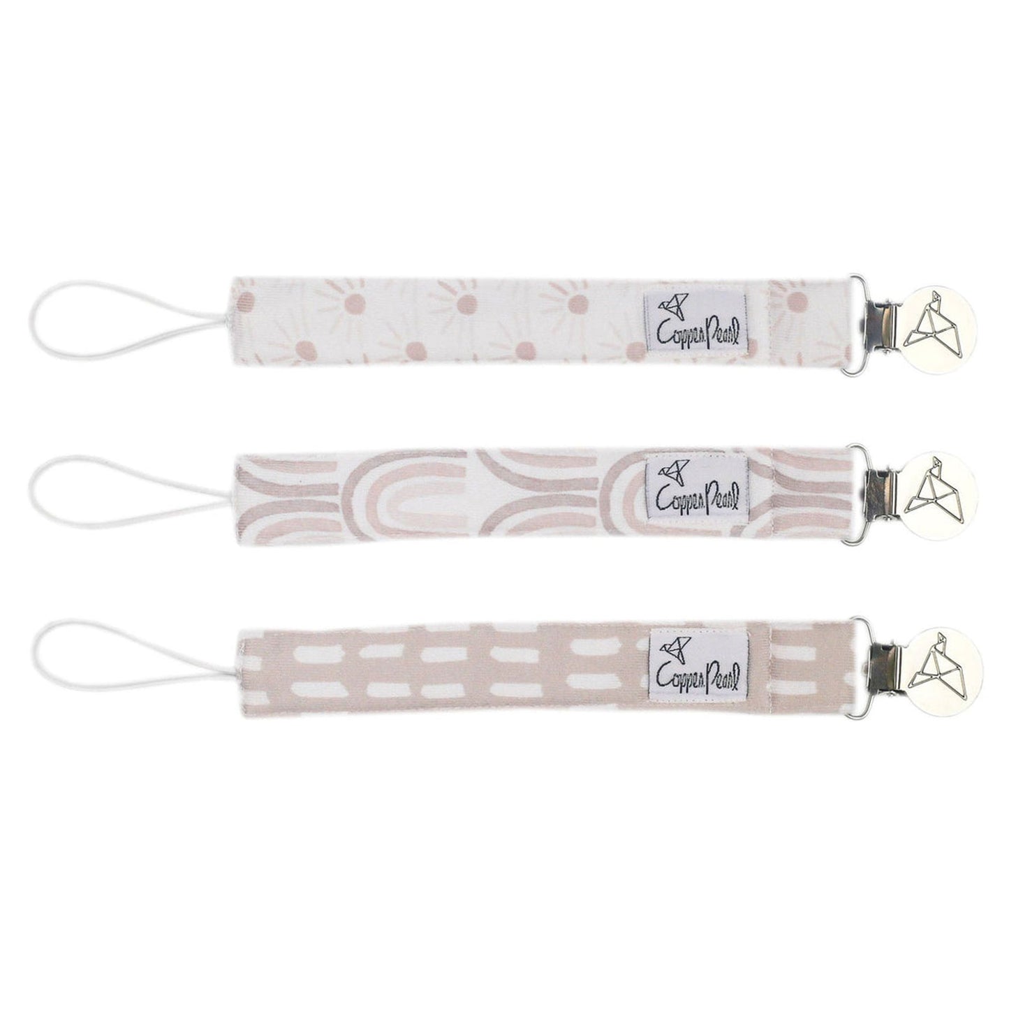 Copper Pearl Binky Clip Set - Bliss