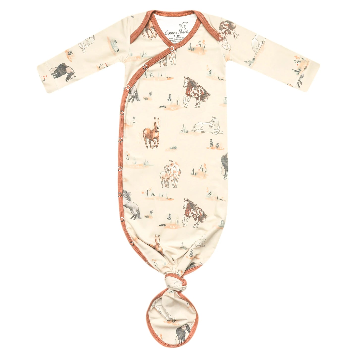 Copper Pearl Newborn Knotted Gown
