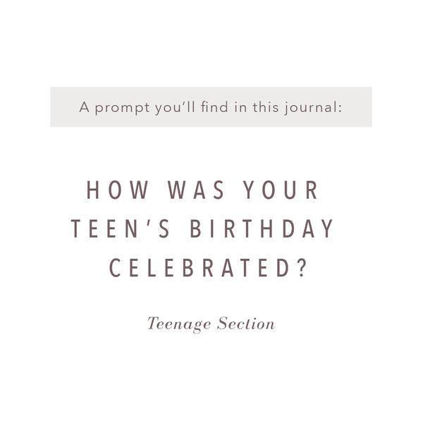 Promptly Journals Childhood History Journal - Womb to 18 Years