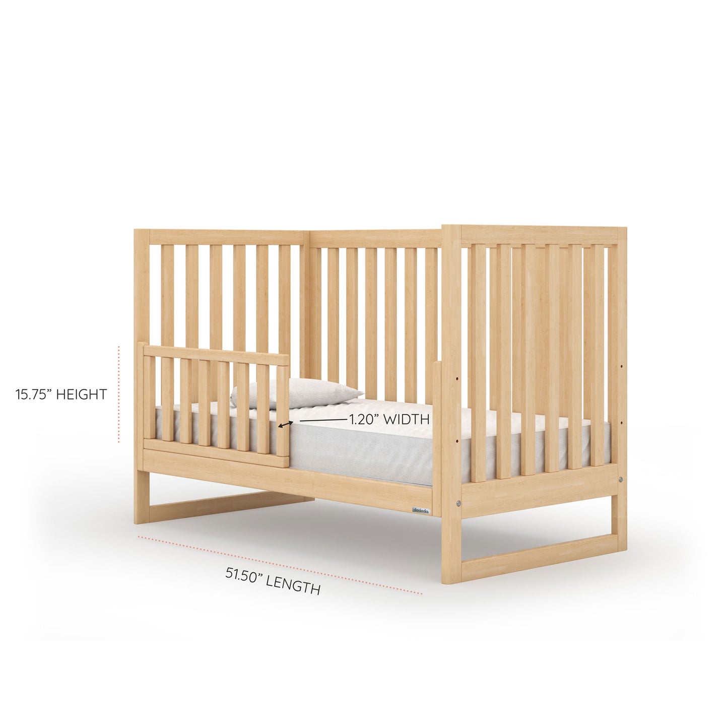 Dadada Austin 3-in-1 Convertible Crib - Natural