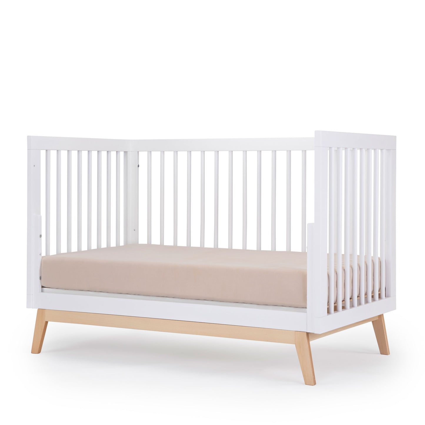Dadada Soho 3-in-1 Convertible Crib - White / Natural