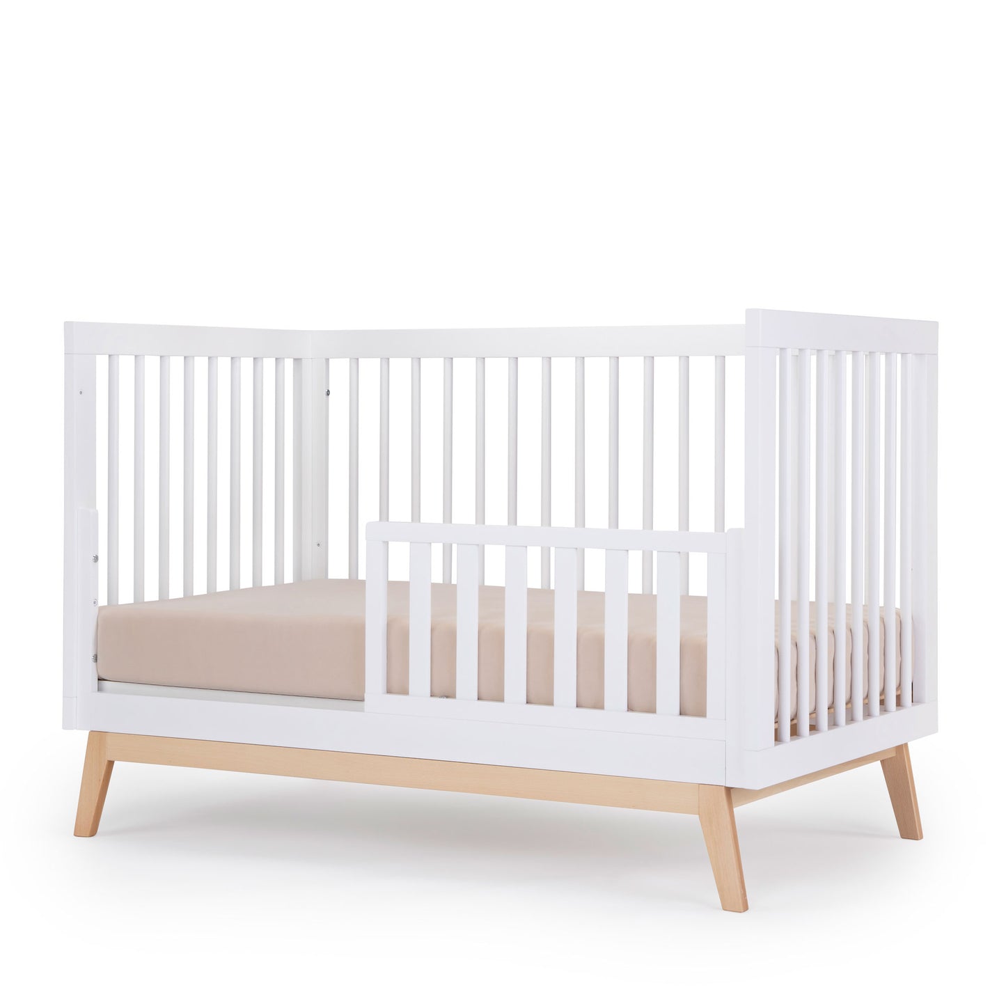 Dadada Soho 3-in-1 Convertible Crib - White / Natural