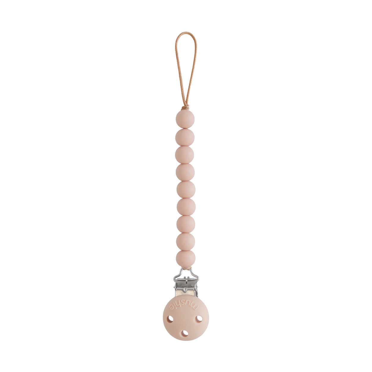 Mushie Silicone Pacifier Clip - Hera - Blush