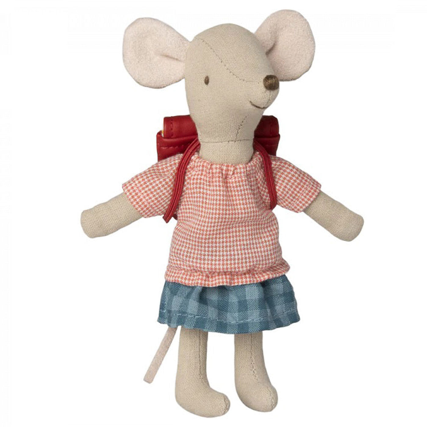 Maileg Big Sister Tricycle Mouse with Bag - Red