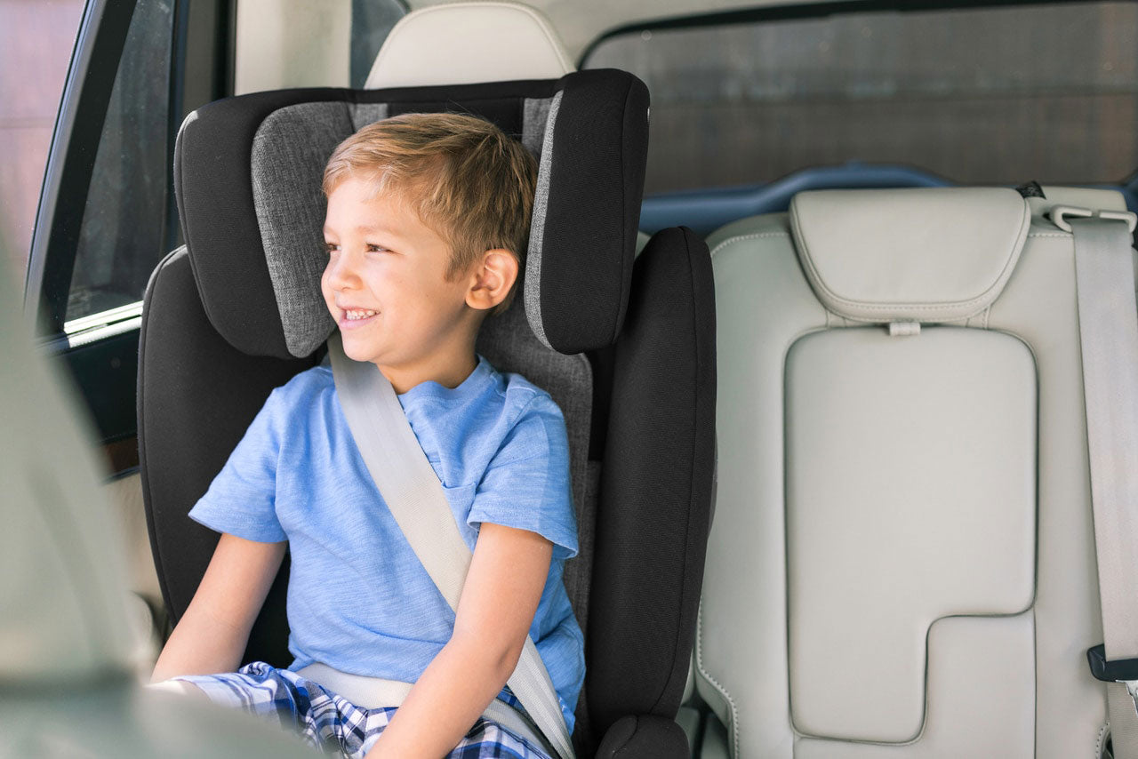 Child rides in Nuna AACE Combination Booster Car Seat