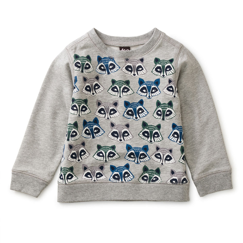 Tea Collection Raccoon Baby Popover - Med Heather Grey
