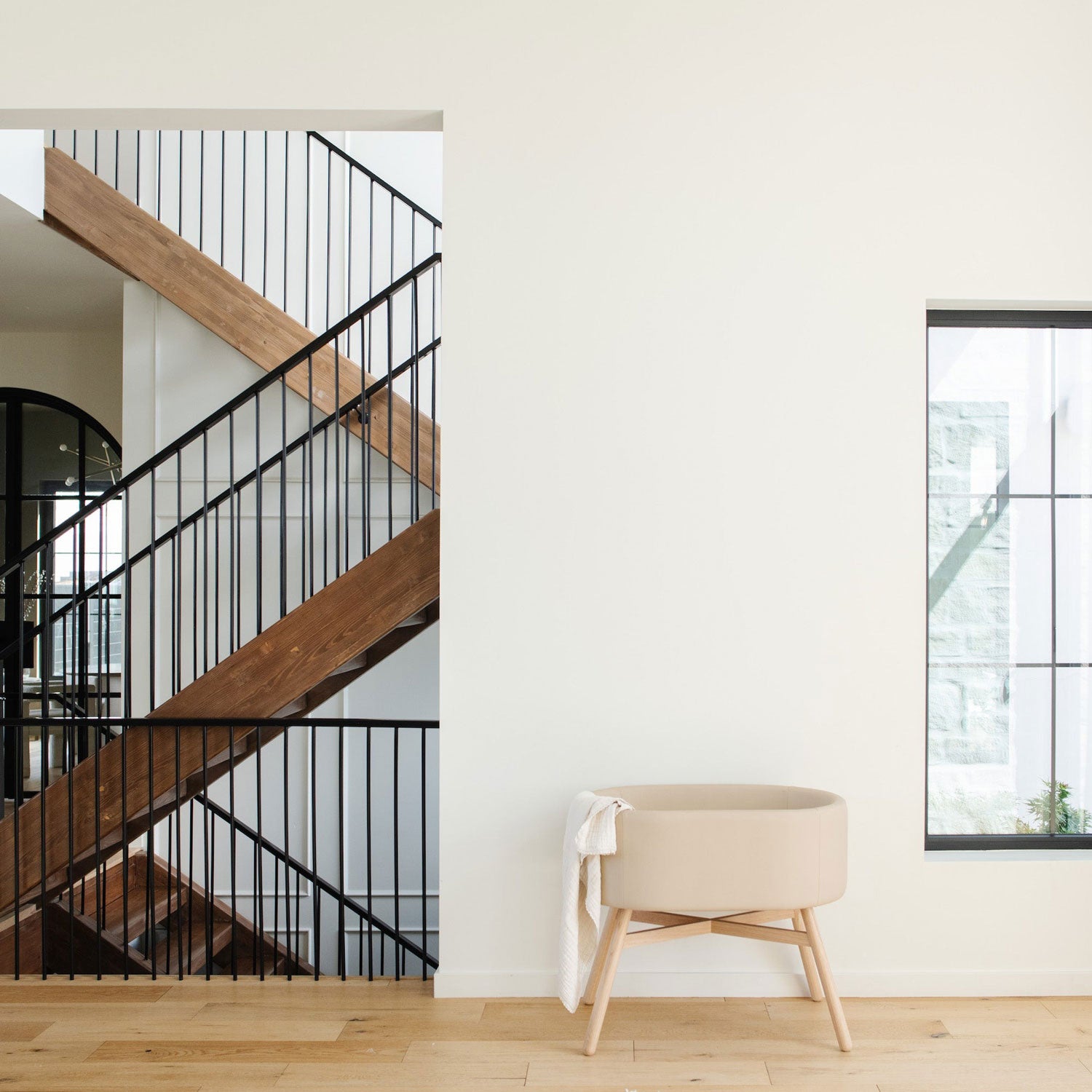 Babyletto x GATHRE Capsule Bassinet - Millet in home