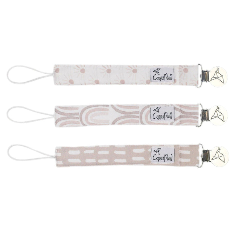 Copper Pearl Binky Clip Set - Bliss