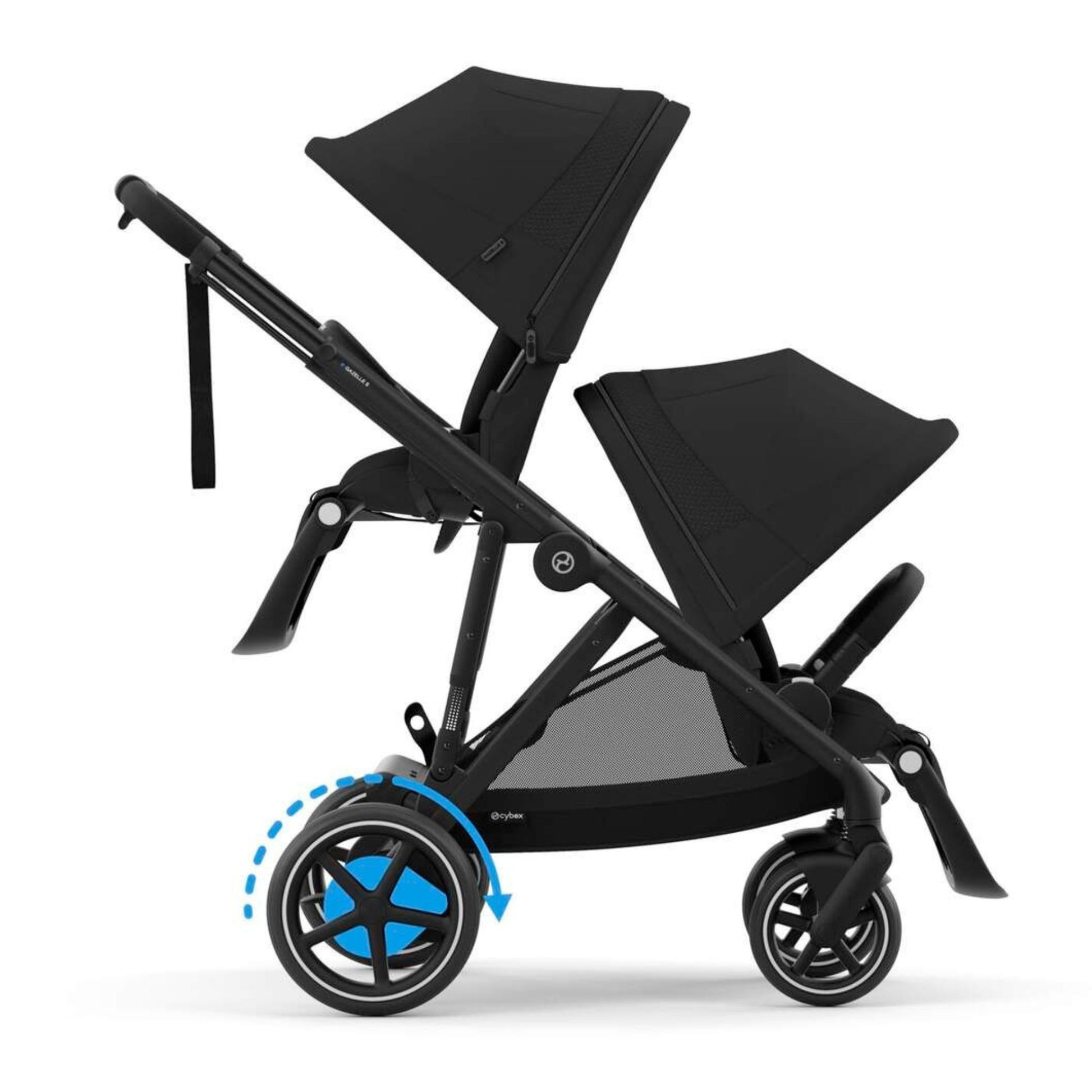 Cybex e-Gazelle S Stroller - Moon Black with Black Frame