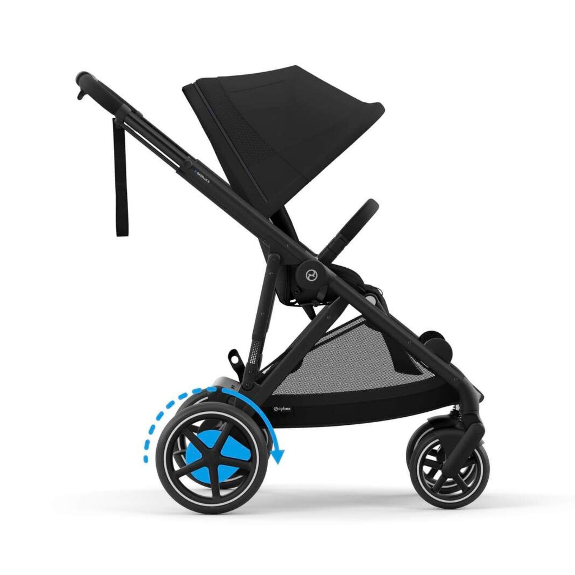 Cybex e-Gazelle S Stroller - Moon Black with Black Frame