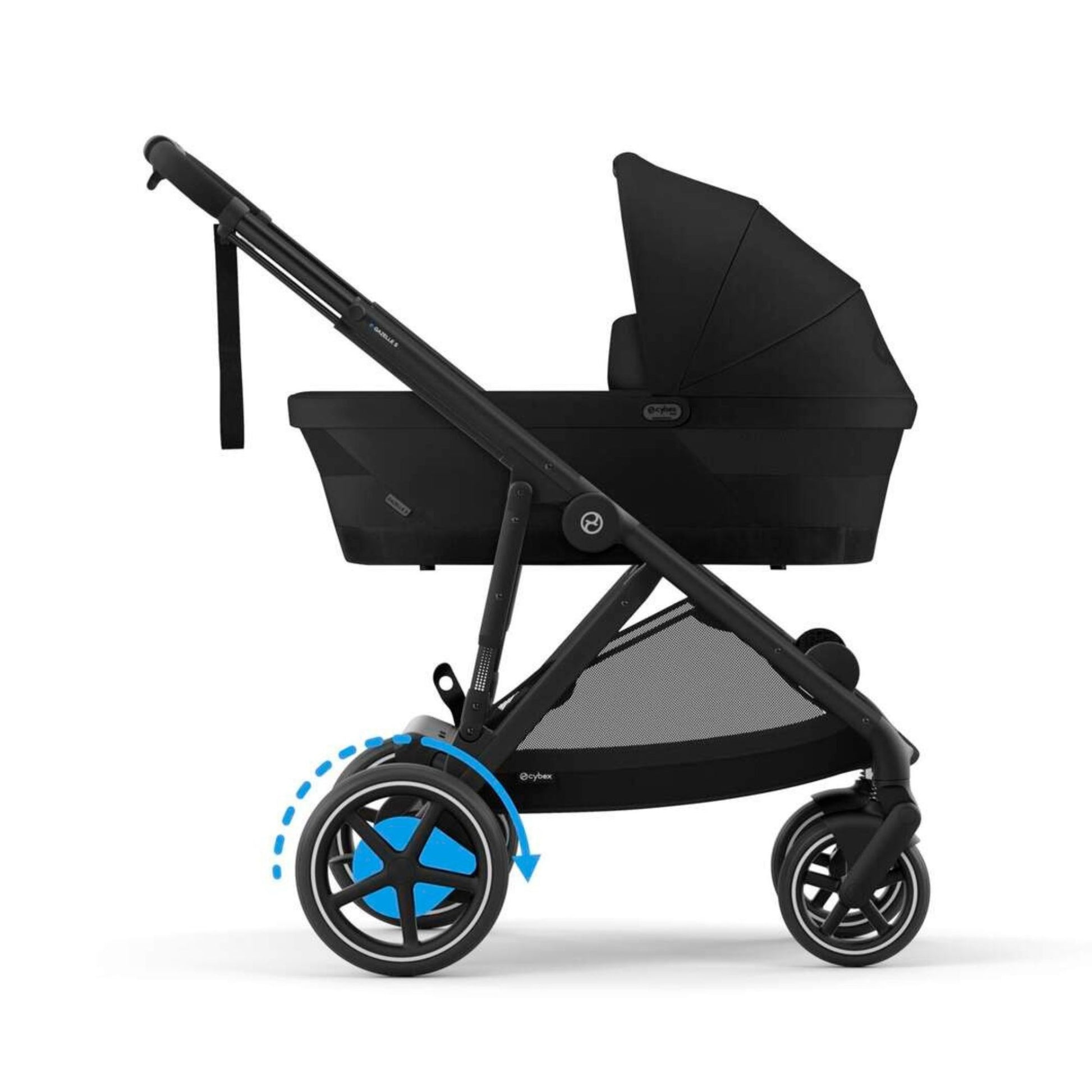 Cybex e-Gazelle S Stroller - Moon Black with Black Frame