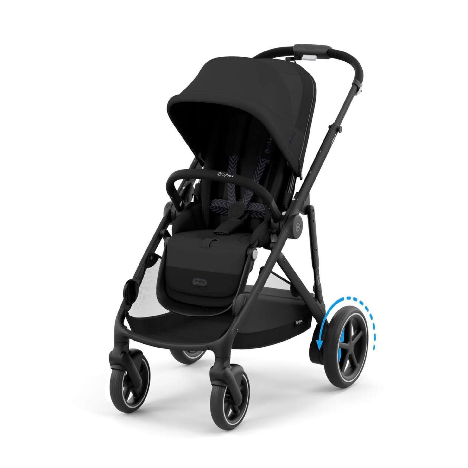 Cybex e-Gazelle S Stroller - Moon Black with Black Frame