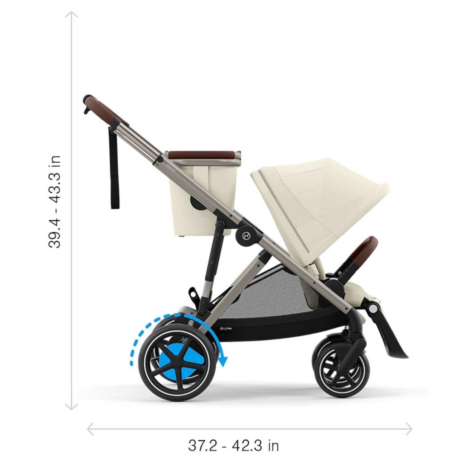 Cybex e-Gazelle S Stroller - Seashell Beige with Taupe Frame
