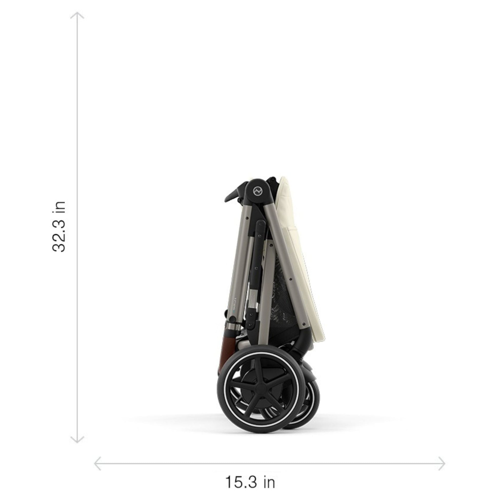Cybex e-Gazelle S Stroller - Seashell Beige with Taupe Frame