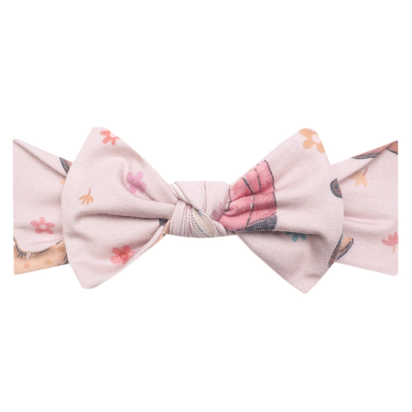 Copper Pearl Knit Headband Bow