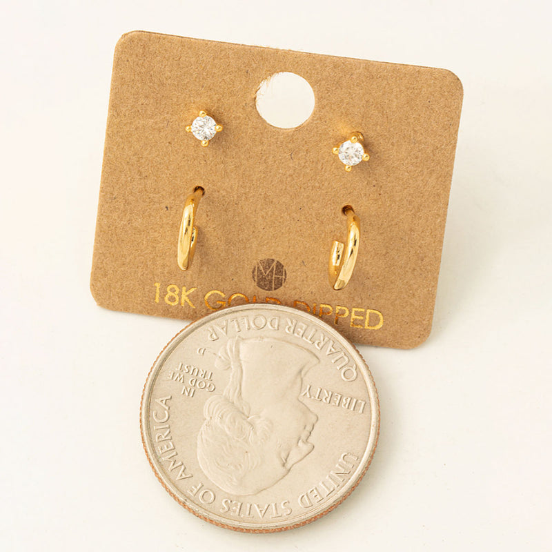 Fame Mini Four Piece Post Stud Earrings - Gold