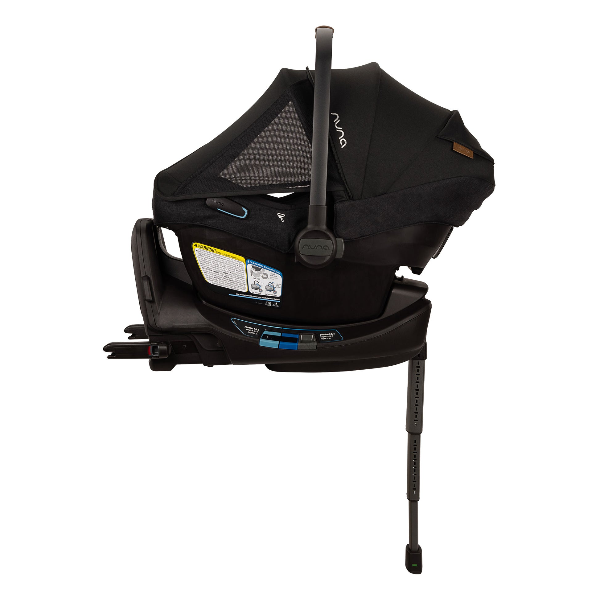 Nuna PIPA Aire RX Infant Car Seat with RELX Base - Caviar