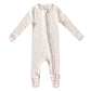 Copper Pearl Zip-up Footie - Oat