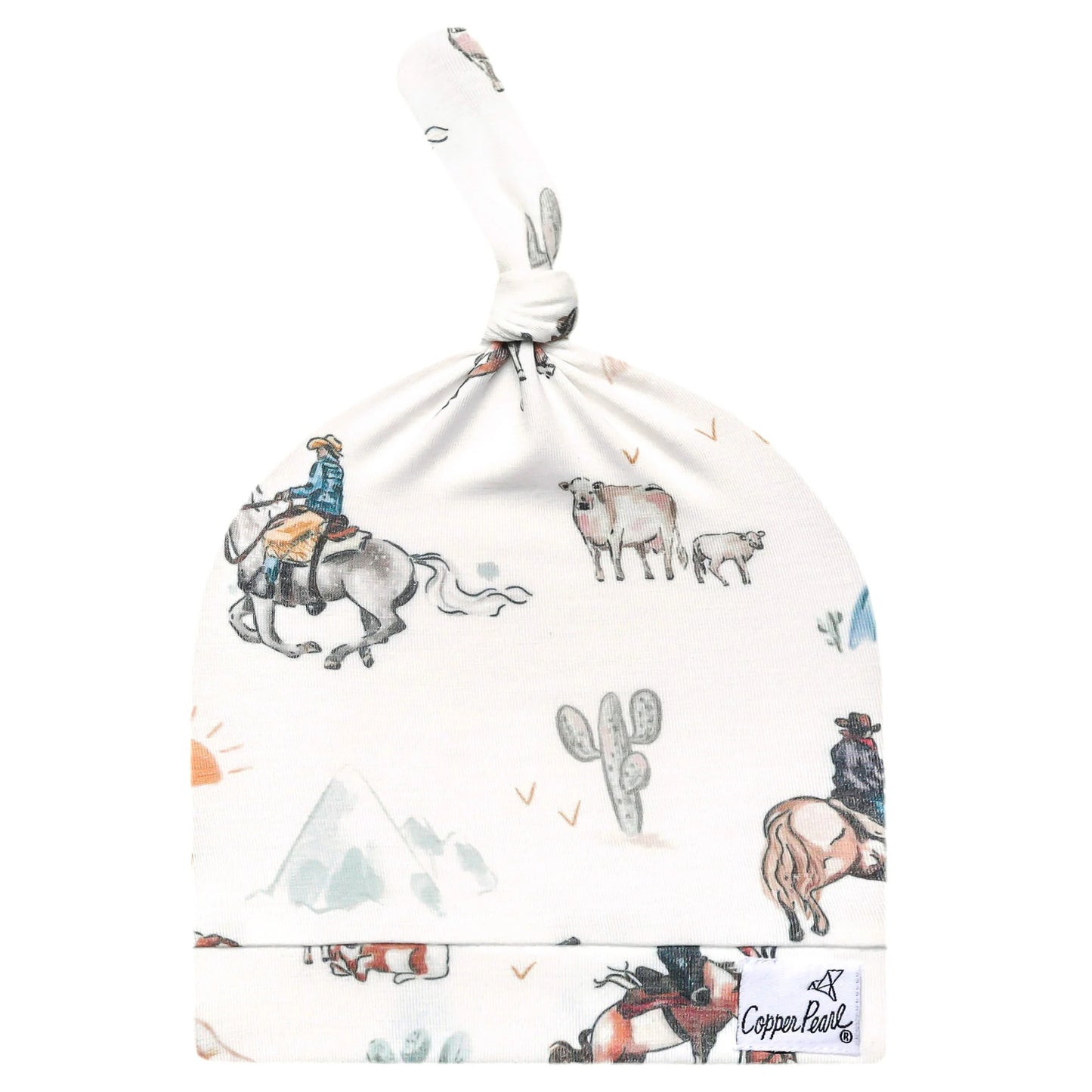 Copper Pearl Knit Top Hat - 0-4M