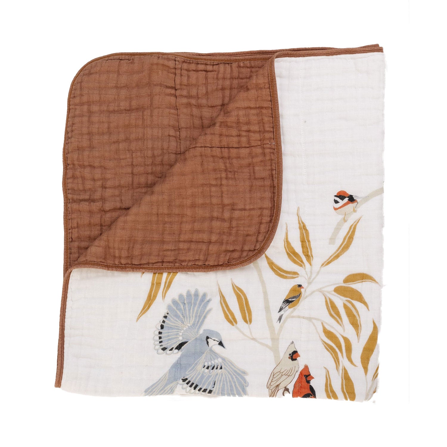 Clementine Kids Cotton Muslin Reversible Quilt - For the Birds