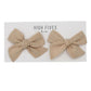 High Fives Linen Bow Clips - Piggy Set - Beige