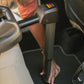 Woman installing Tavo Maeve Pet Car Seat - Medium Flex - Brindle