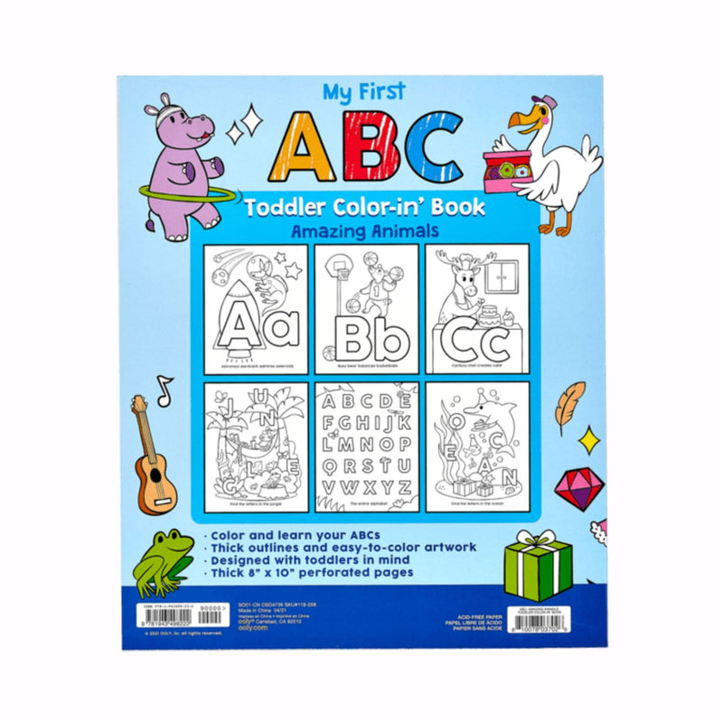 OOLY Toddler Coloring Book - ABC Amazing Animals