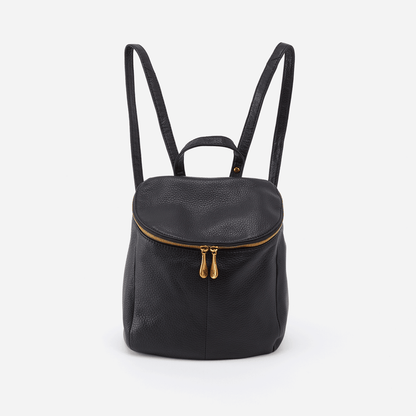 Hobo Bags River Backpack - Velvet Pebbled Hide - Black