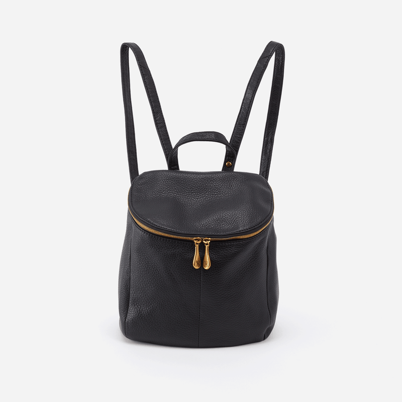 Hobo Bags River Backpack - Velvet Pebbled Hide - Black