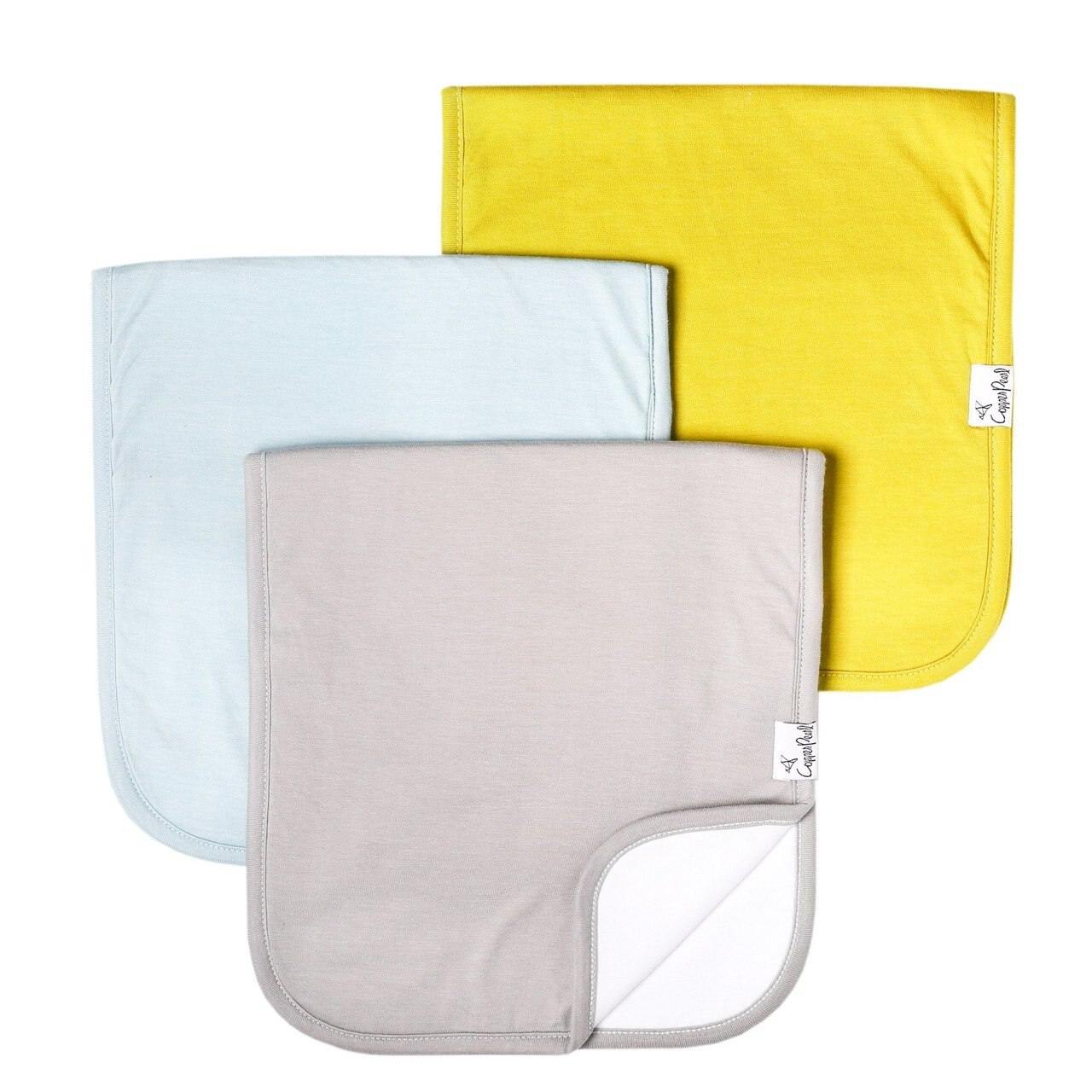 Copper Pearl 3-Pack Burp Cloth Set - Stone