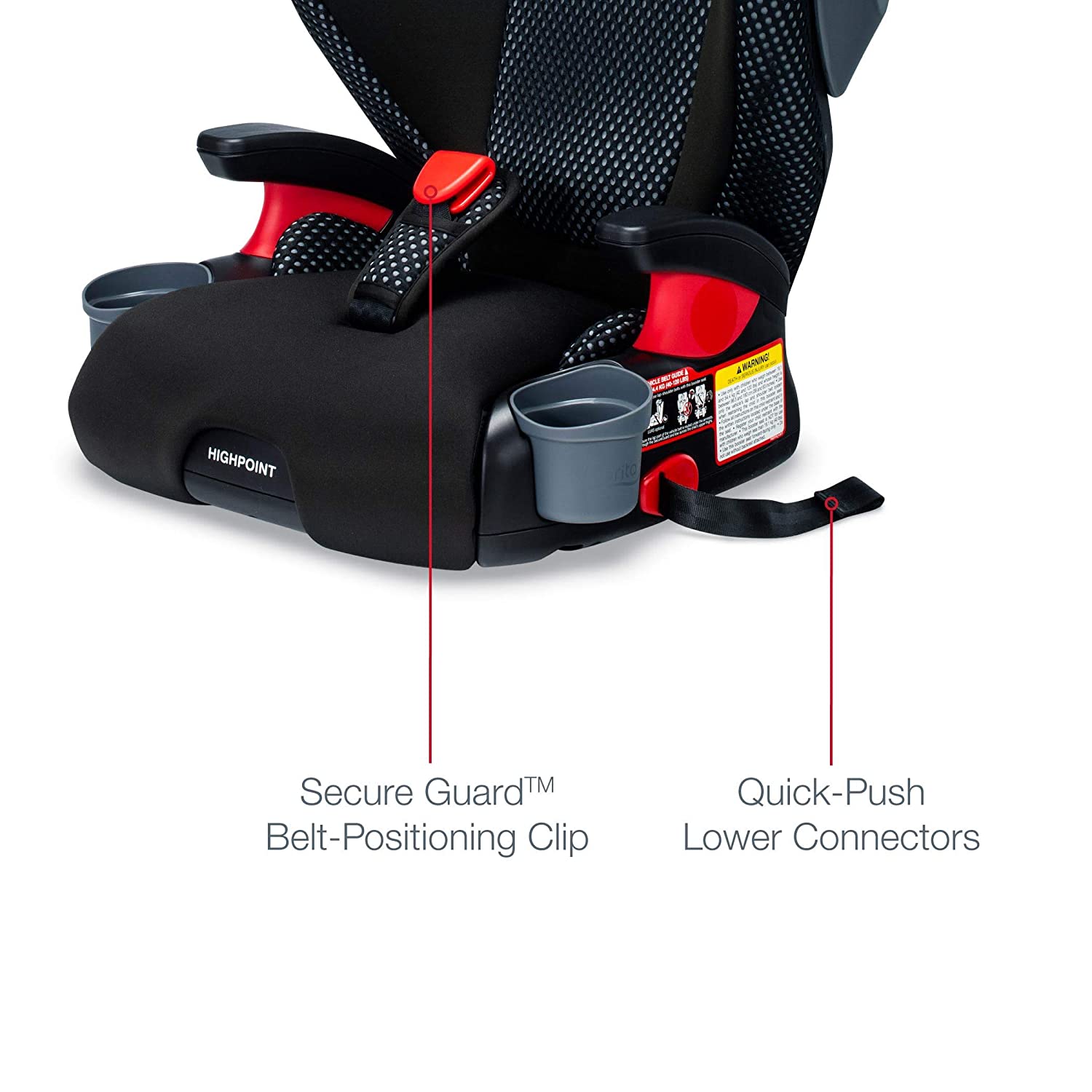 Britax Highpoint 2-Stage Belt-Positioning Booster Car Seat Features - Cool Flow Grey