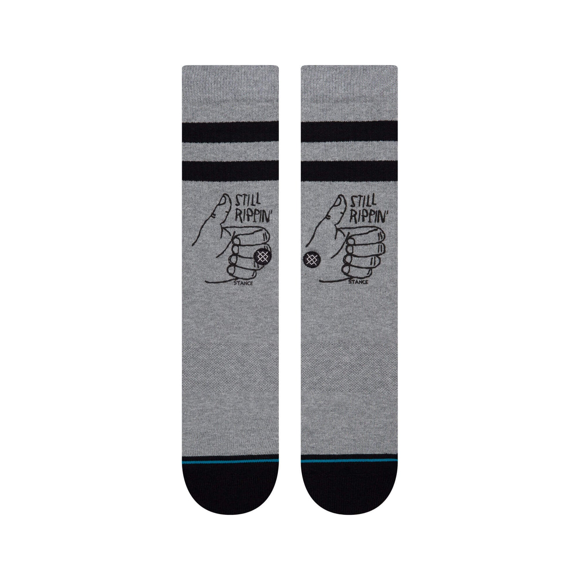 Stance Adult Crew Socks - Still Rippin - Grey 