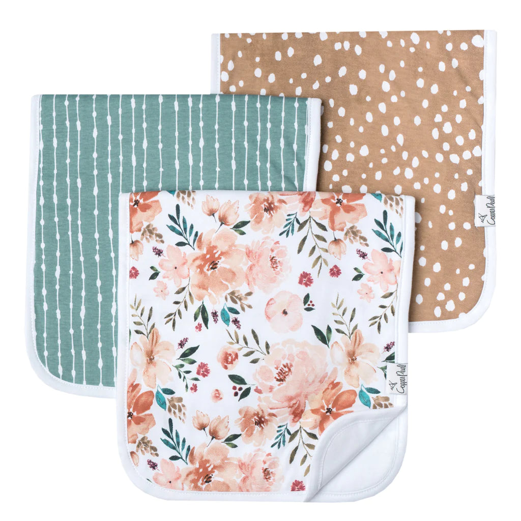 Copper Pearl 3-Pack Burp Cloth Set - Autumn
