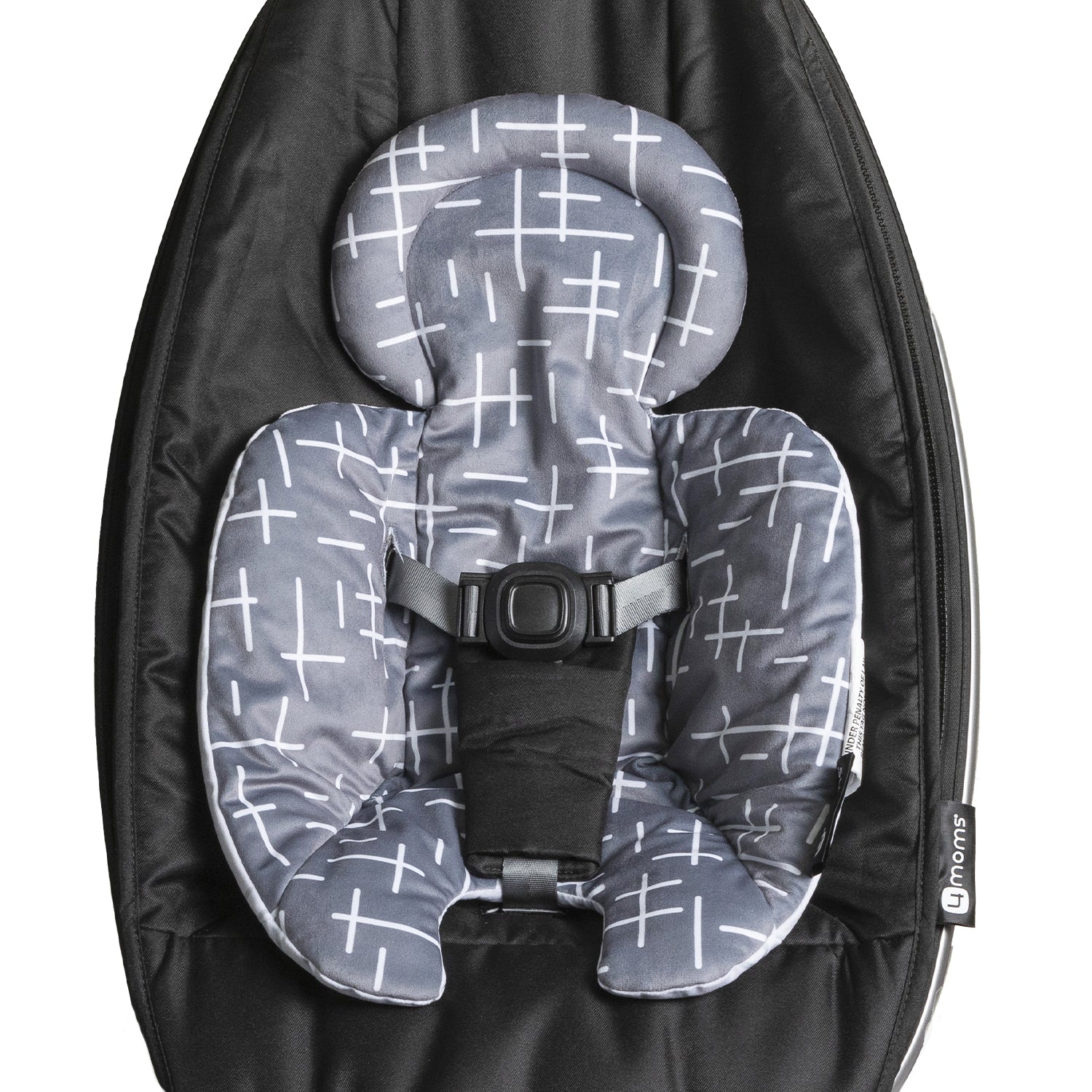 4moms Newborn Insert 6 - Grey Plush on Black