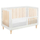 Babyletto Lolly 3-in-1 Convertible Crib with Toddler Bed Conversion Kit - White/Washed Natural