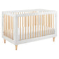 Babyletto Lolly 3-in-1 Convertible Crib with Toddler Bed Conversion Kit - White/Washed Natural