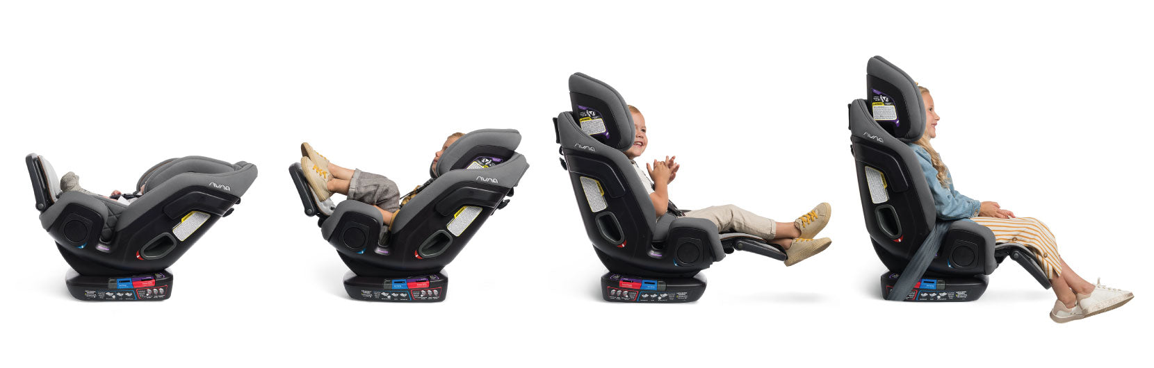 Nuna EXEC Convertible Car Seat in 4 different modes
