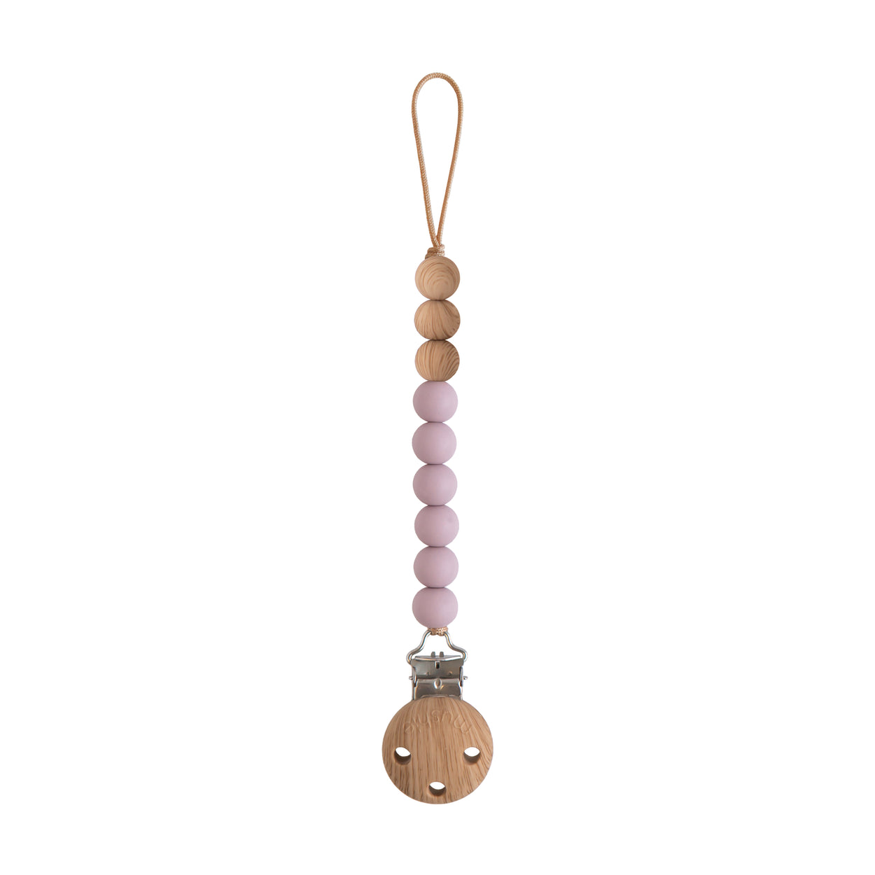 Mushie Silicone Pacifier Clip - Eva - Mauve