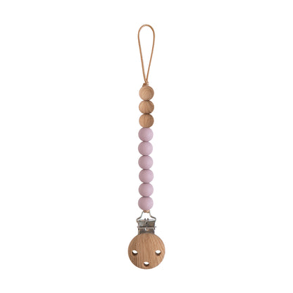 Mushie Silicone Pacifier Clip - Eva - Mauve