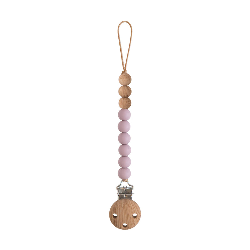Mushie Silicone Pacifier Clip - Eva - Mauve