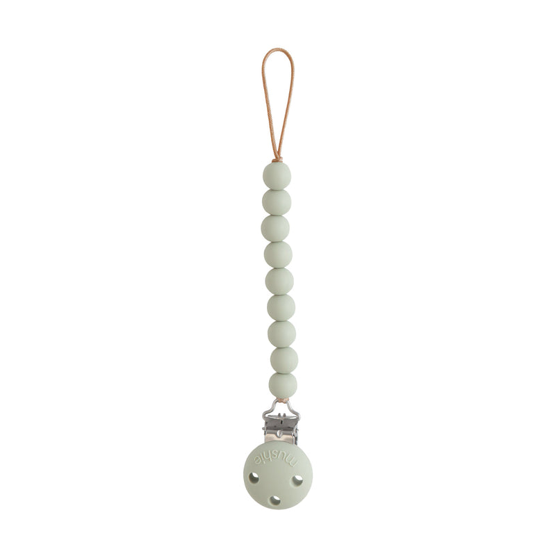 Mushie Silicone Pacifier Clip - Hera - Sage
