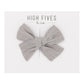 High Fives Swiss Dot Bow Clip - Light Grey