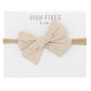 High Fives Textured Bow Nylon Headband - Beige
