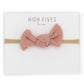 High Fives Waffle Knot Bow Nylon Headband - Dusty Rose