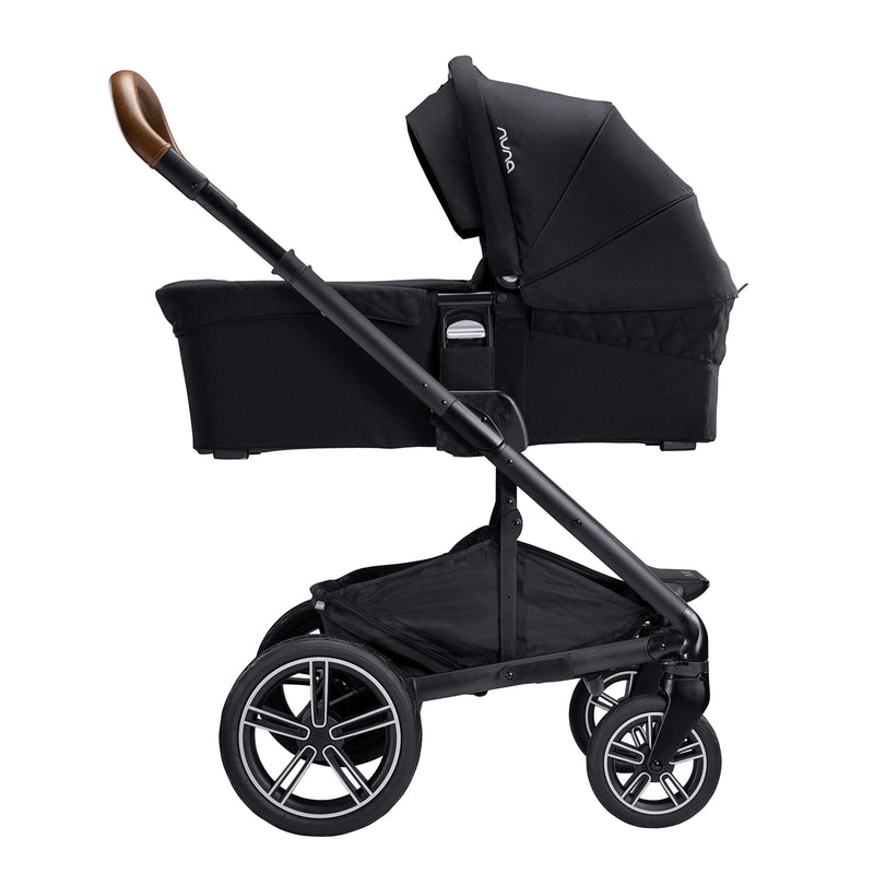Nuna MIXX Series Bassinet - Caviar on Nuna stroller