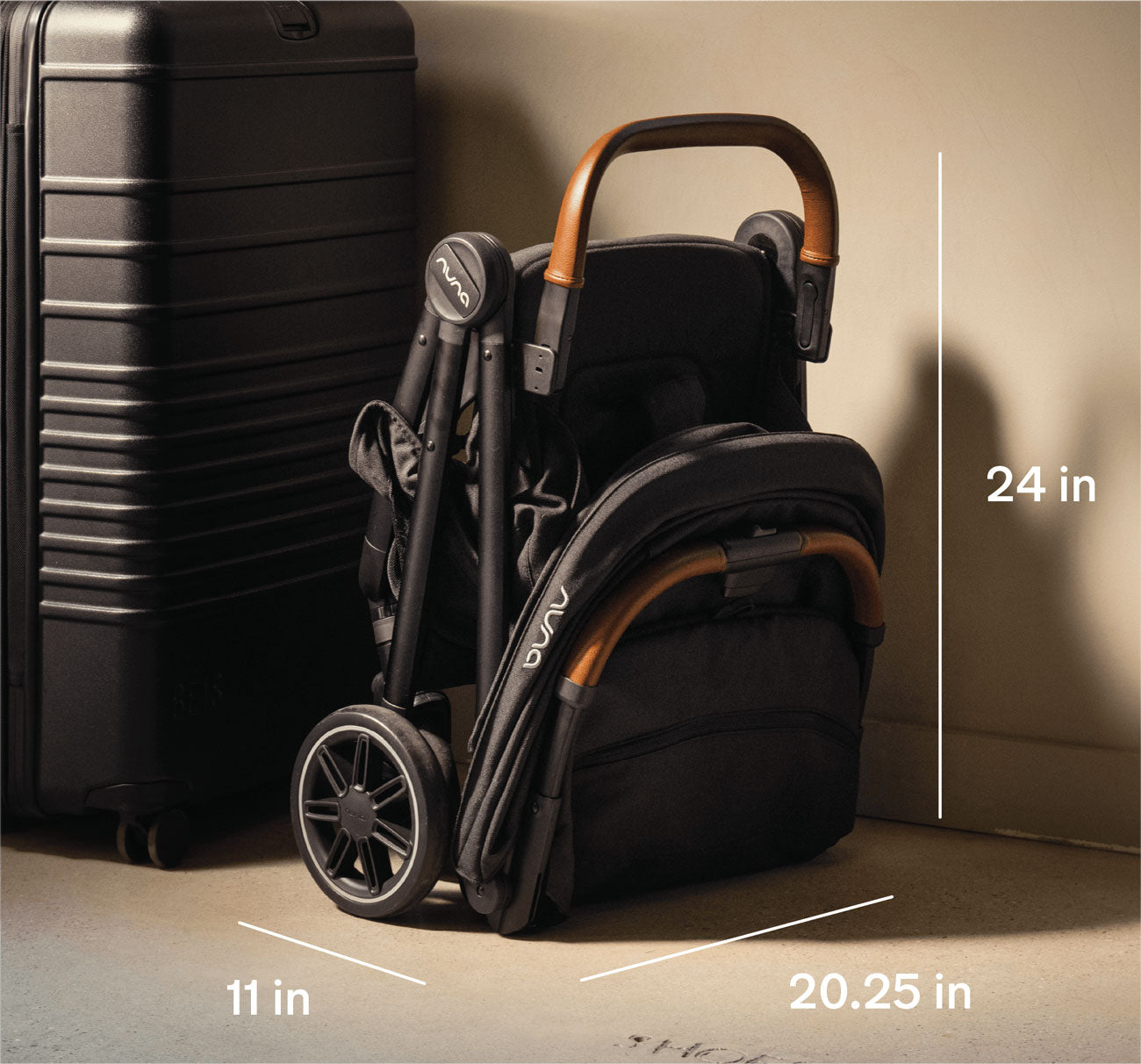 Nuna TRVL Stroller Folded dimensions