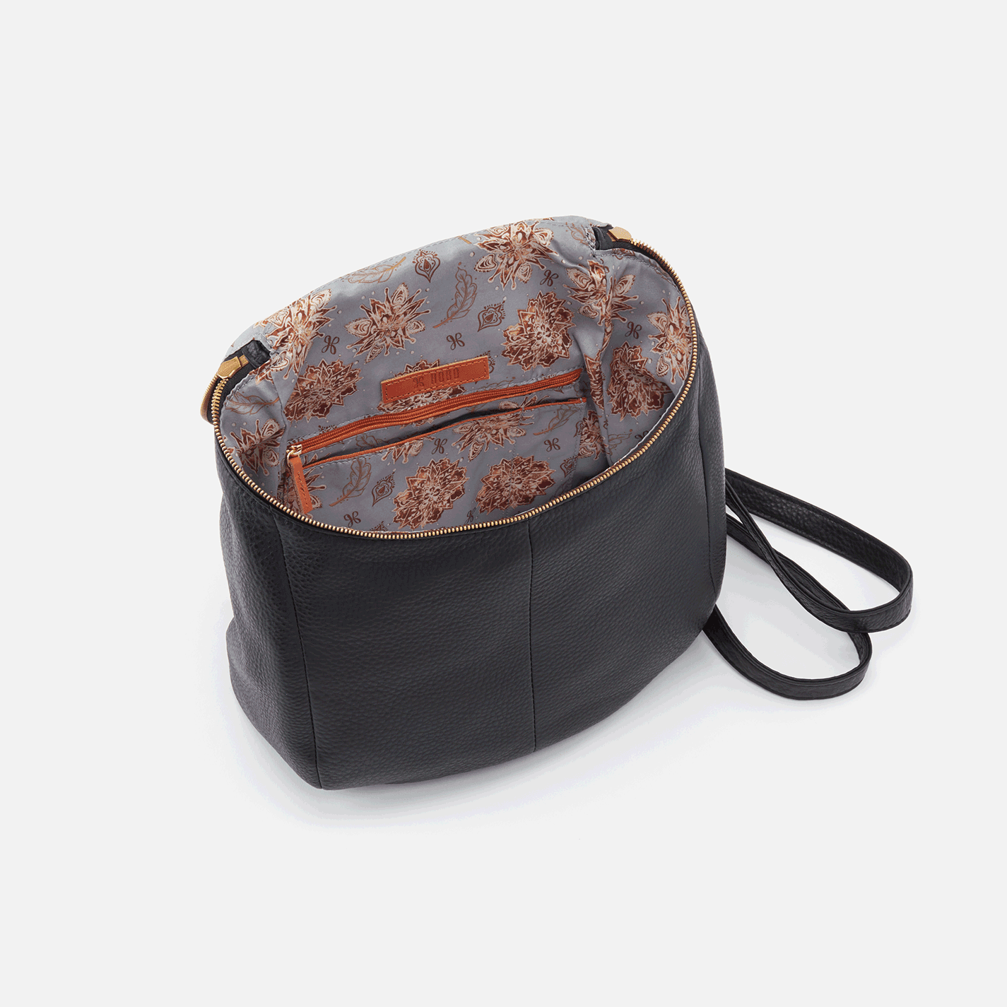 Hobo Bags River Backpack - Velvet Pebbled Hide - Black