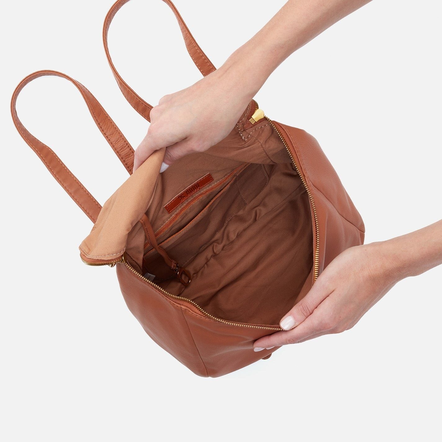 Hobo Bags River Backpack - Velvet Pebbled Hide - Cashew