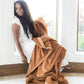 Woman with Saranoni Lush XL Blanket - Camel